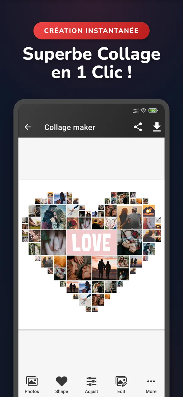 Screenshot #1 pour Phinsh - Collage Photo & Forme