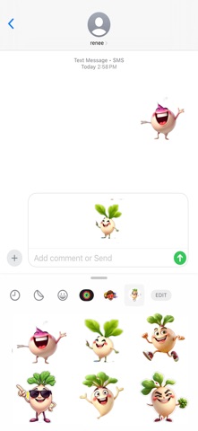 Excited Turnip Stickers screenshot