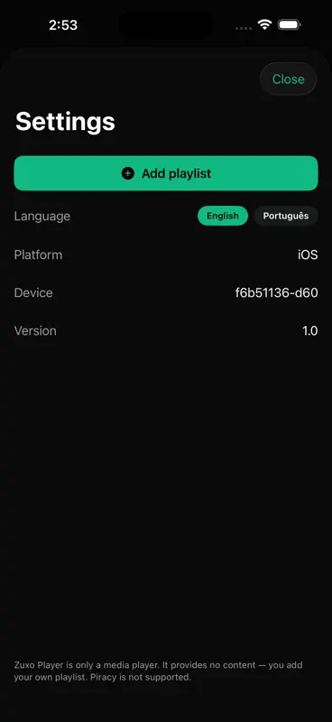 Zuxo Player screenshot 5 of 5