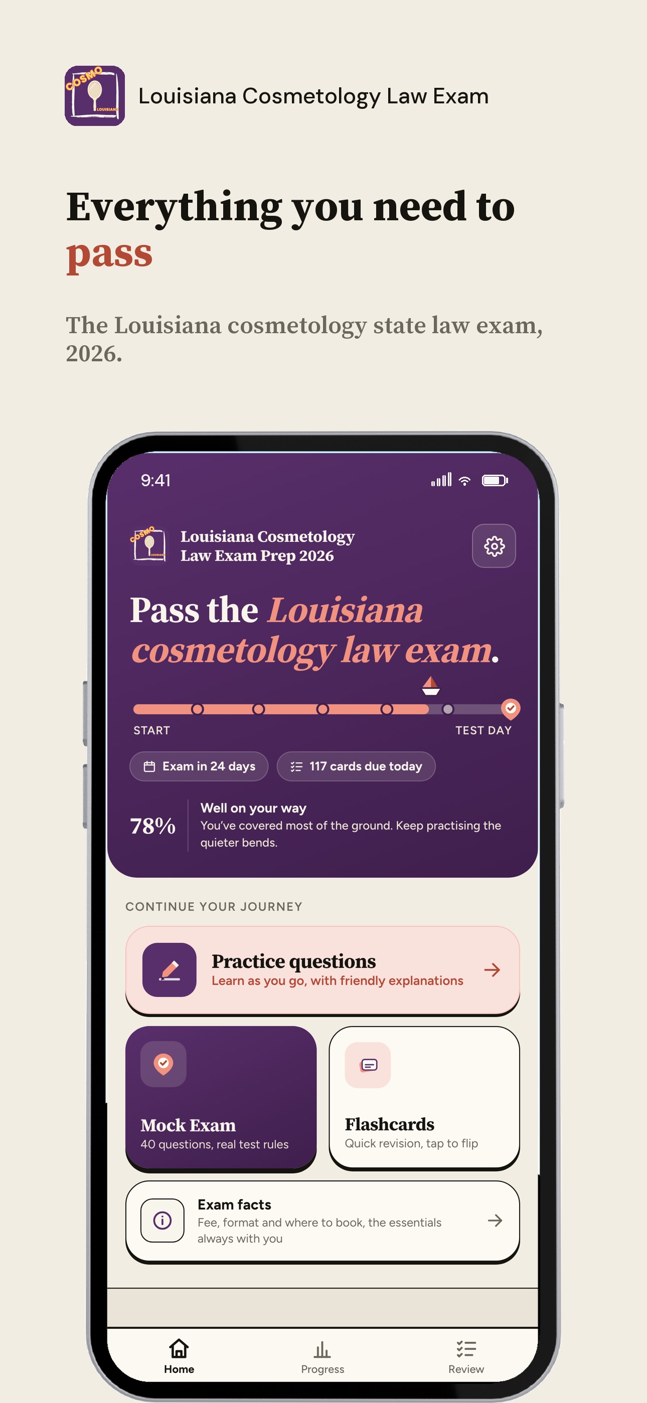 Screenshot 1 of Louisiana Cosmetology Law Exam