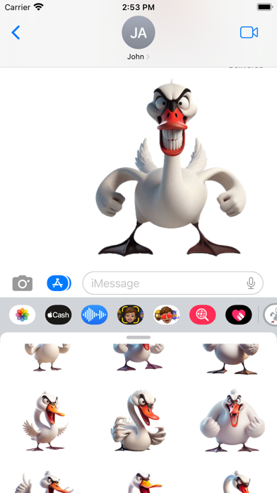 Angry Swan Stickers Screenshot