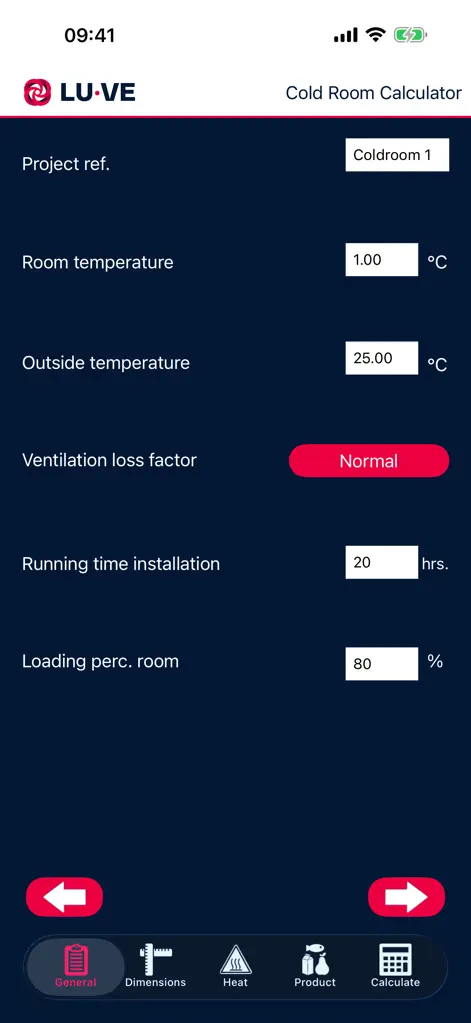 Cold Room Calculator - Business App | MWM