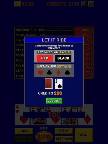 Video Poker Casino Classic iPad screenshot