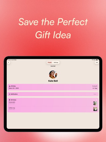 Presented - Birthday Reminders iPad screenshot