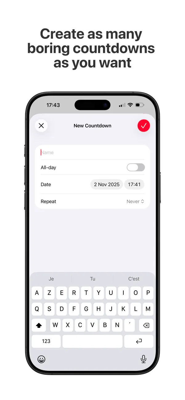 #6. Boring Countdown (iOS) Ved: GAUTHIER HIEN DESIGN