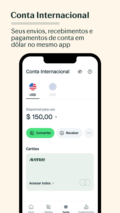Avenue: Conta e Investimentos Screenshot