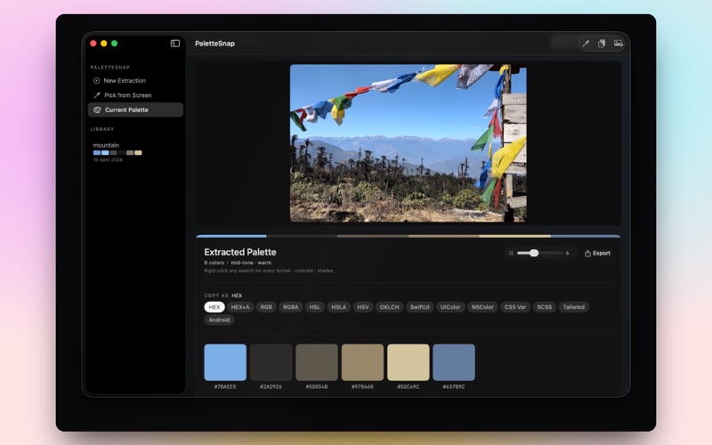 PaletteSnap - Color Palette iPhone screenshot