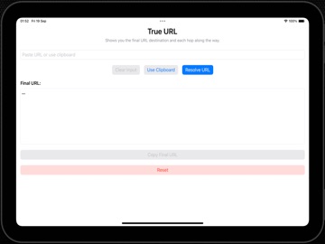 True URL iPad screenshot