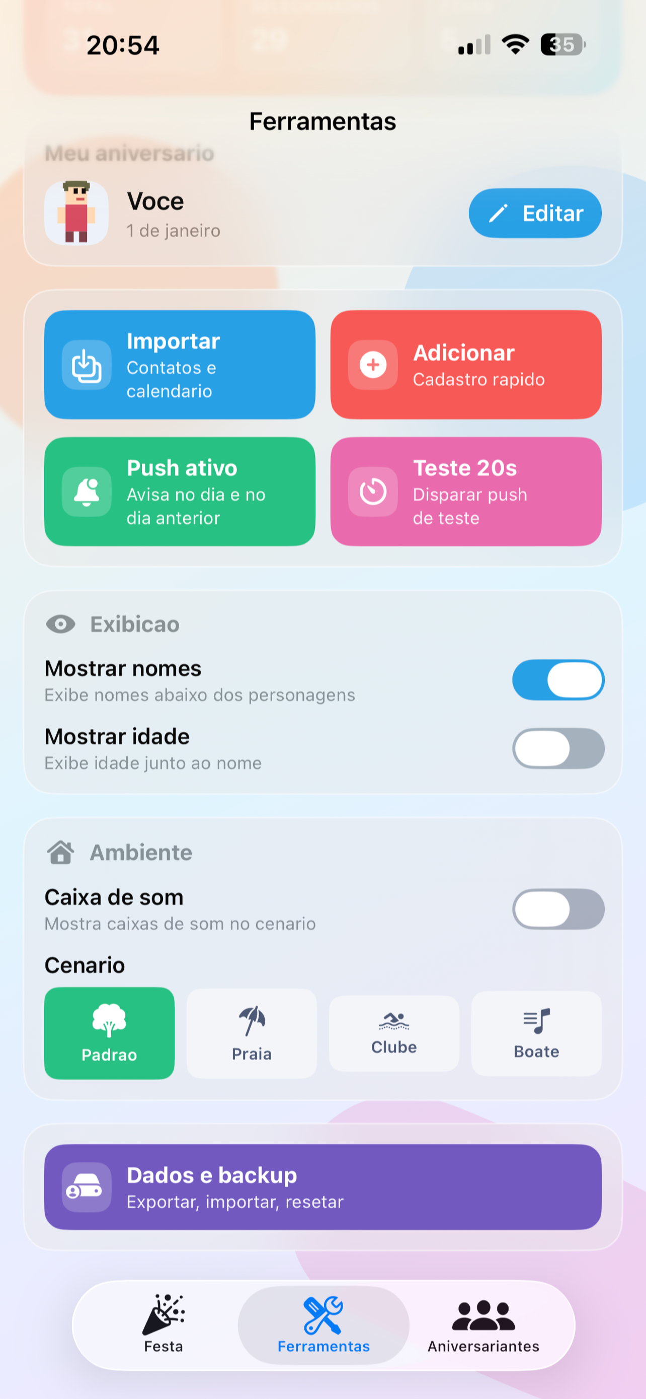 Niver: Lembrete de Aniversário