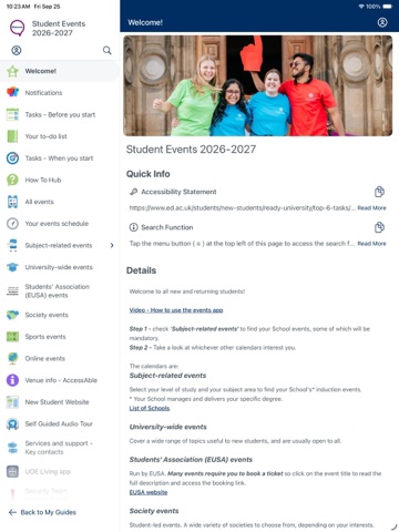 University of Edinburgh Events iPad screenshot 2