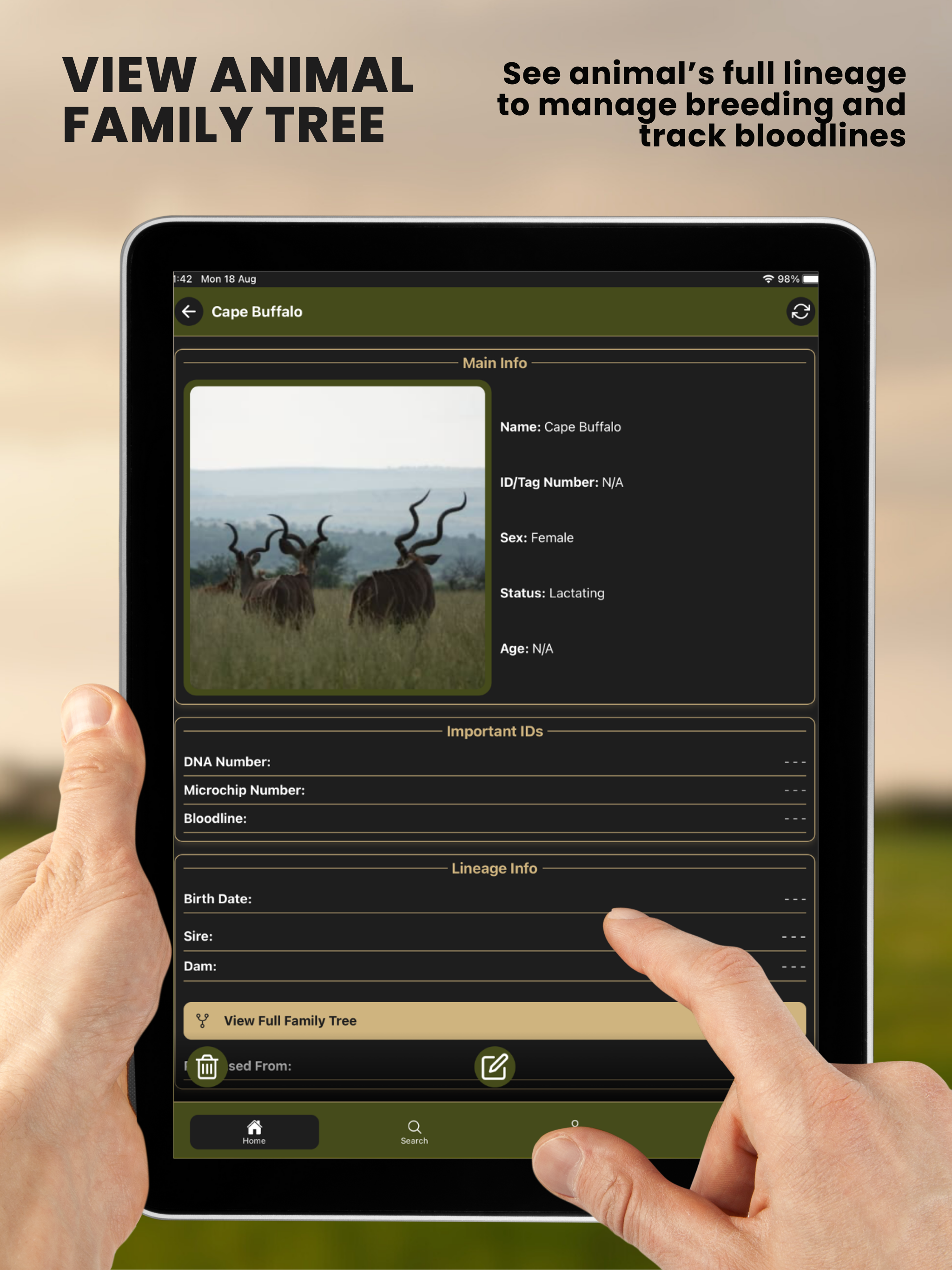 WildTrackApp: Farm & Herd Data