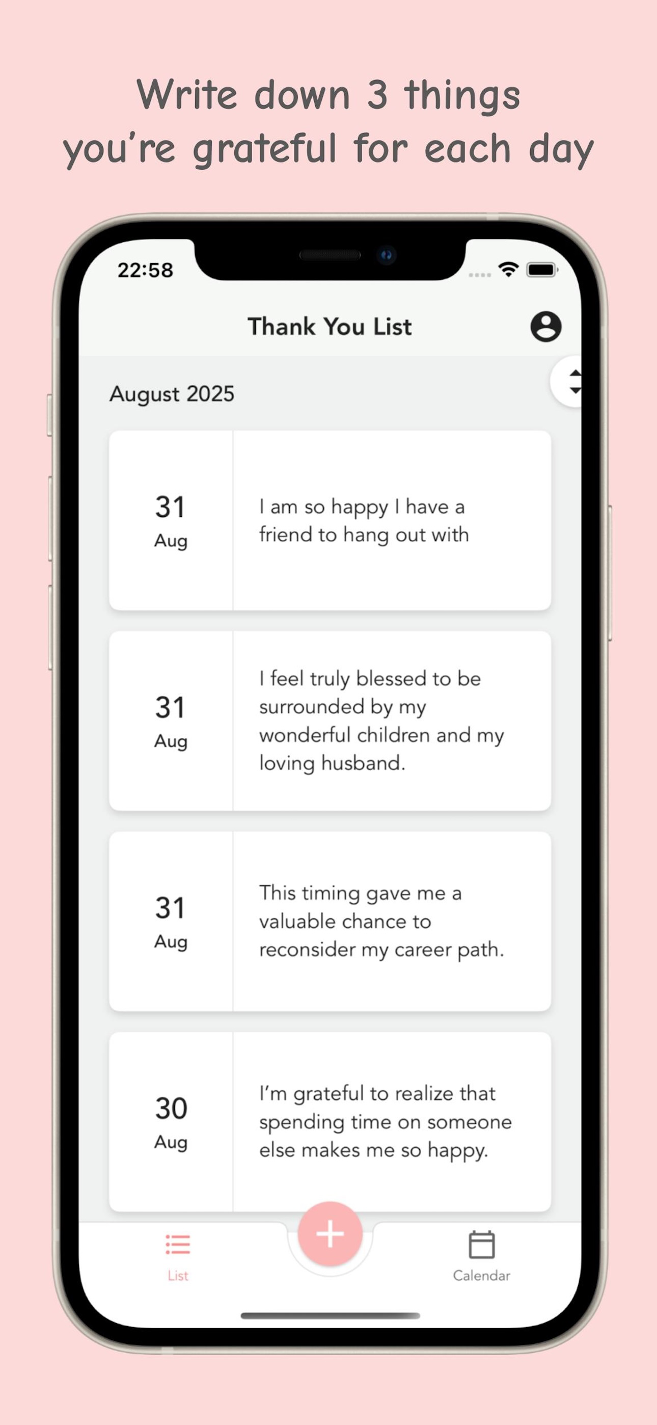 Thank You List - easy diary