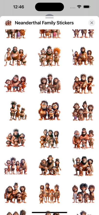 Neanderthal Family Stickers