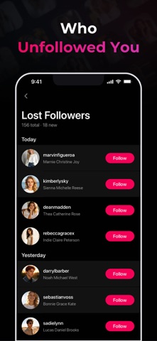 Followers+ Unfollowers Tracker iPhone screenshot 6