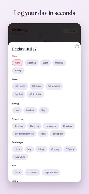 Emberly Private Period Tracker screenshot 3