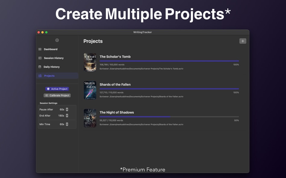 #6. Writing Tracker for Scrivener (macOS) Bởi: Digital Indoorsmen Inc.