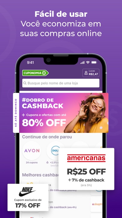 Screenshot #2 pour Cuponomia: Cupons e Cashback