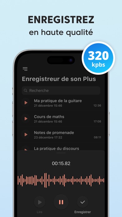 Screenshot #2 pour Dictaphone Plus - Enregistreur