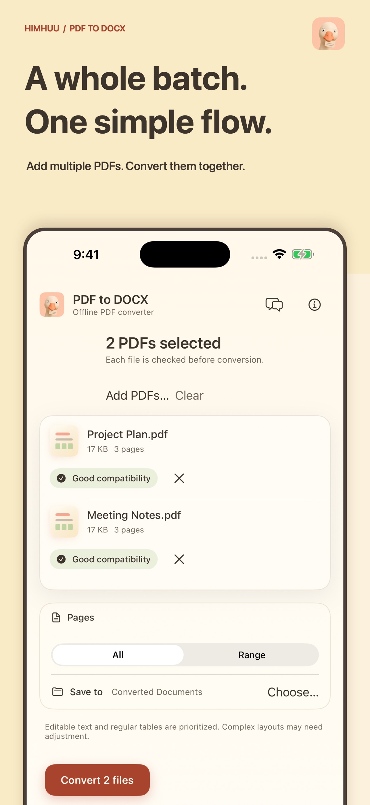 Screenshot 2 of PDF to DOCX - Offline