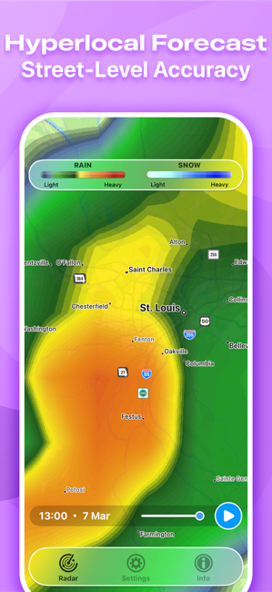 Rain Radar Pro - Live Forecast Screenshot
