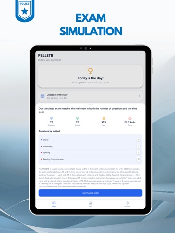 PELLETB Police Test Prep 2026 iPad screenshot