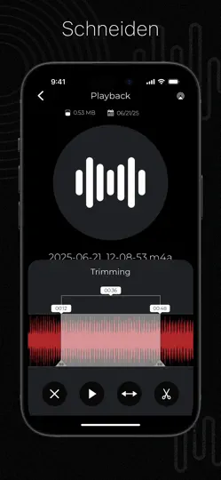 Screenshot von Audiorekorder: Bereinigung auf dem iPhone 5