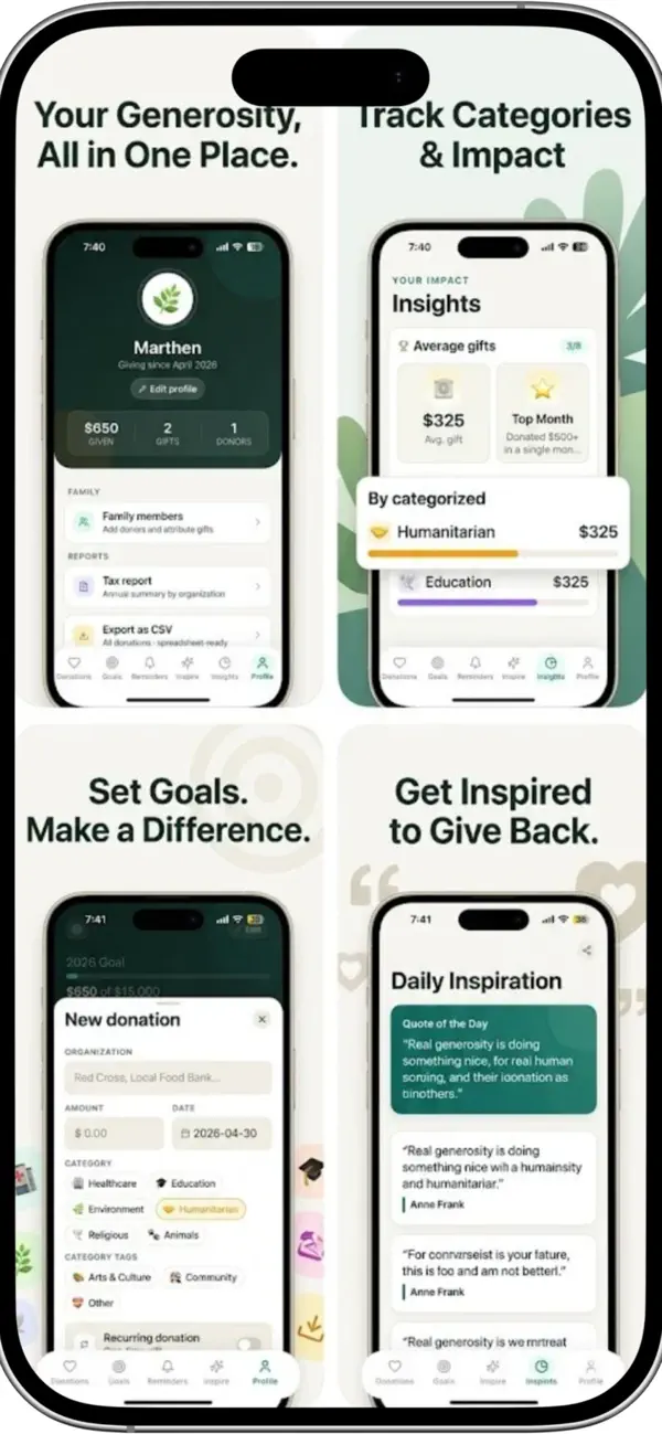 Screenshot #1 pour Generosity Tracker