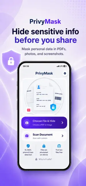 PrivyMask: Redact PDF & Photo screenshot 1