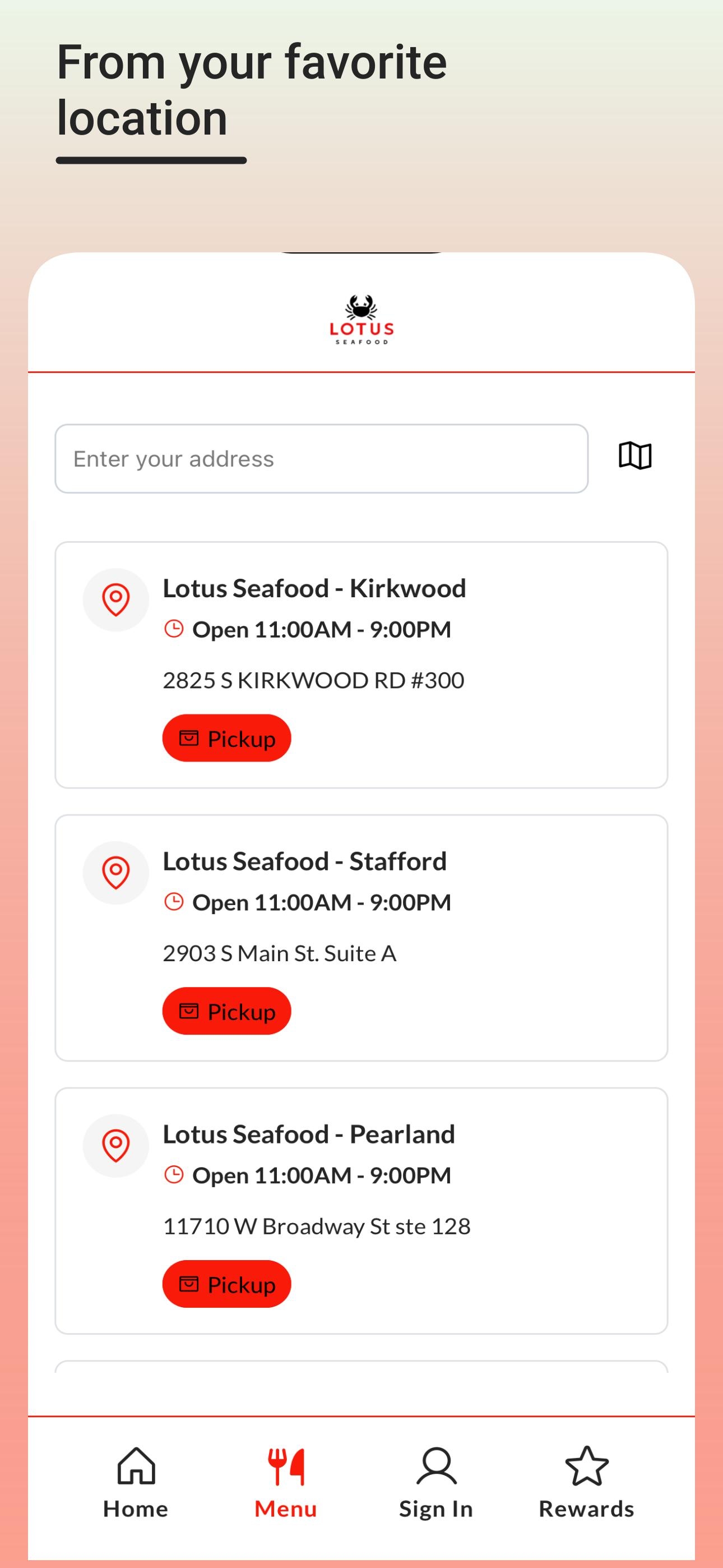 Lotus Seafood screenshot 4
