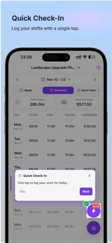 Work Hours & Time Tracker Screenshot 2 of 7