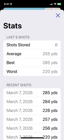 Golf Tee Shot distance screenshot