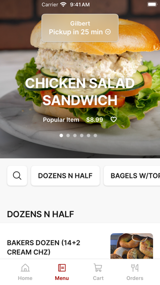 Bagel Nosh Gilbert iPhone screenshot 1 - Food & Drink app