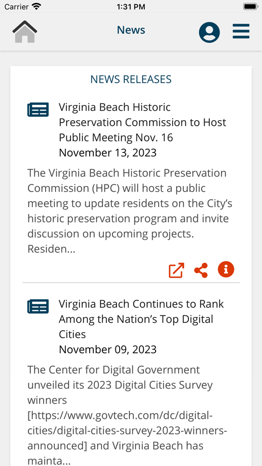 #7. VB Connect (iOS) 由: City of Virginia Beach