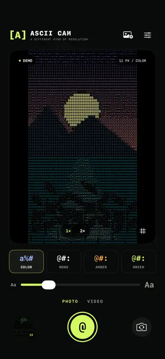 ASCII Cam - Photo & Video screenshot 1