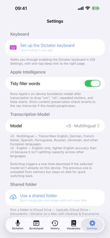 Dictator Offline Voice to Text iPhone screenshot