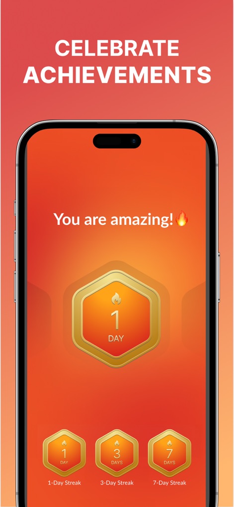WalkFit: Walking & Weight Loss - The app celebrates user milestones with encouraging messages like 'You are amazing!' and visual streak badges for consistent activity.