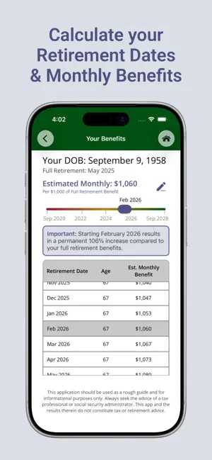 Social Security Calculator App screenshot 3