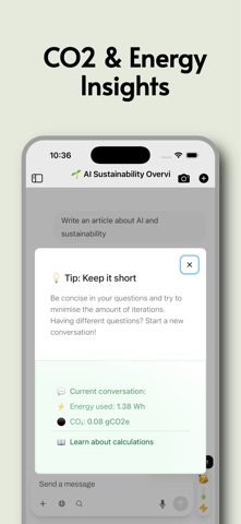 GreenPT - Sustainable AI Chat iPhone screenshot