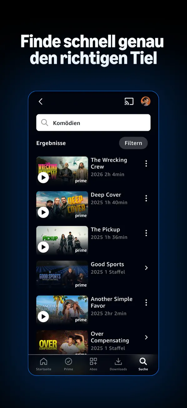 Amazon Prime Video iPhone App Screenshot 3 – Unterhaltung