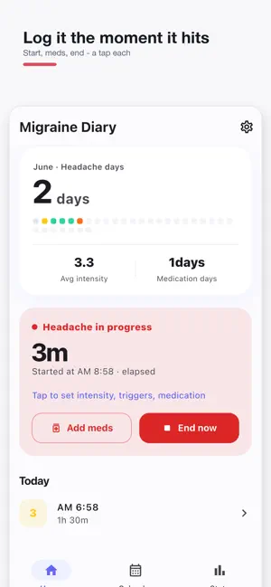 Migraine Diary: Trigger Log screenshot 1