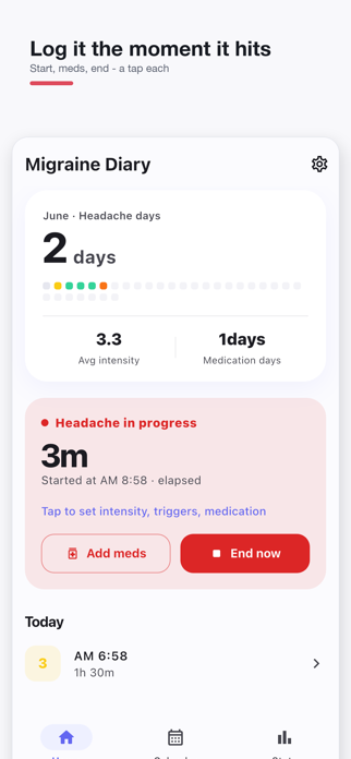 Migraine Diary: Trigger Log Screenshot 1 of 4