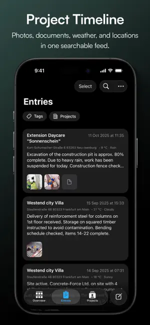 siteLog App screenshot 2