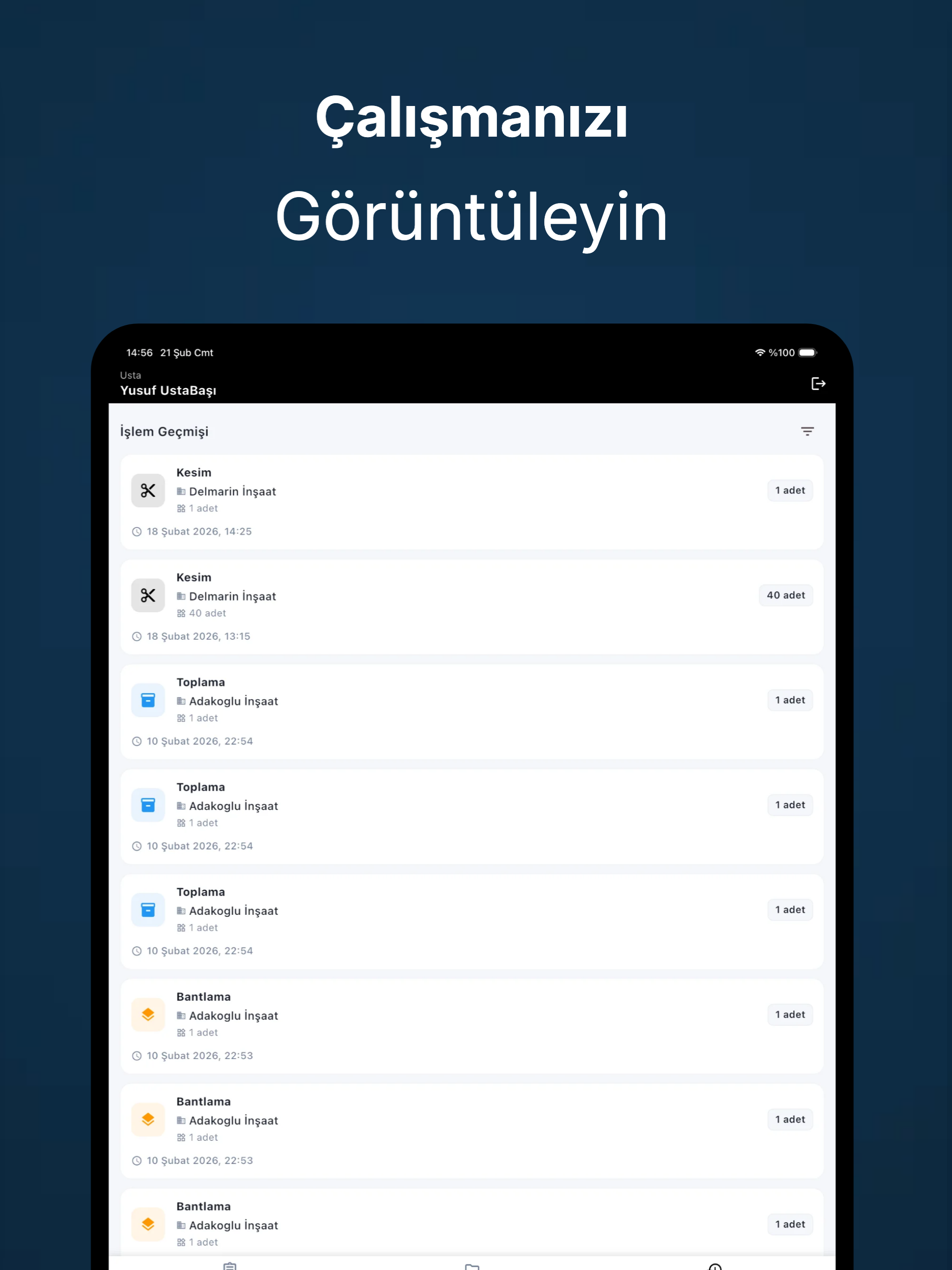 Şentürk - Mobilya İş Takip