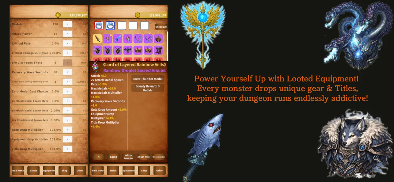 Screenshot #3 pour Medal Rush Dungeon:Hack&Slash