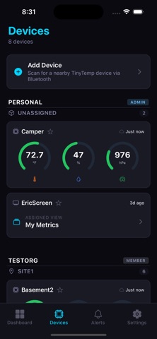 TinyTemp Monitor iPhone screenshot