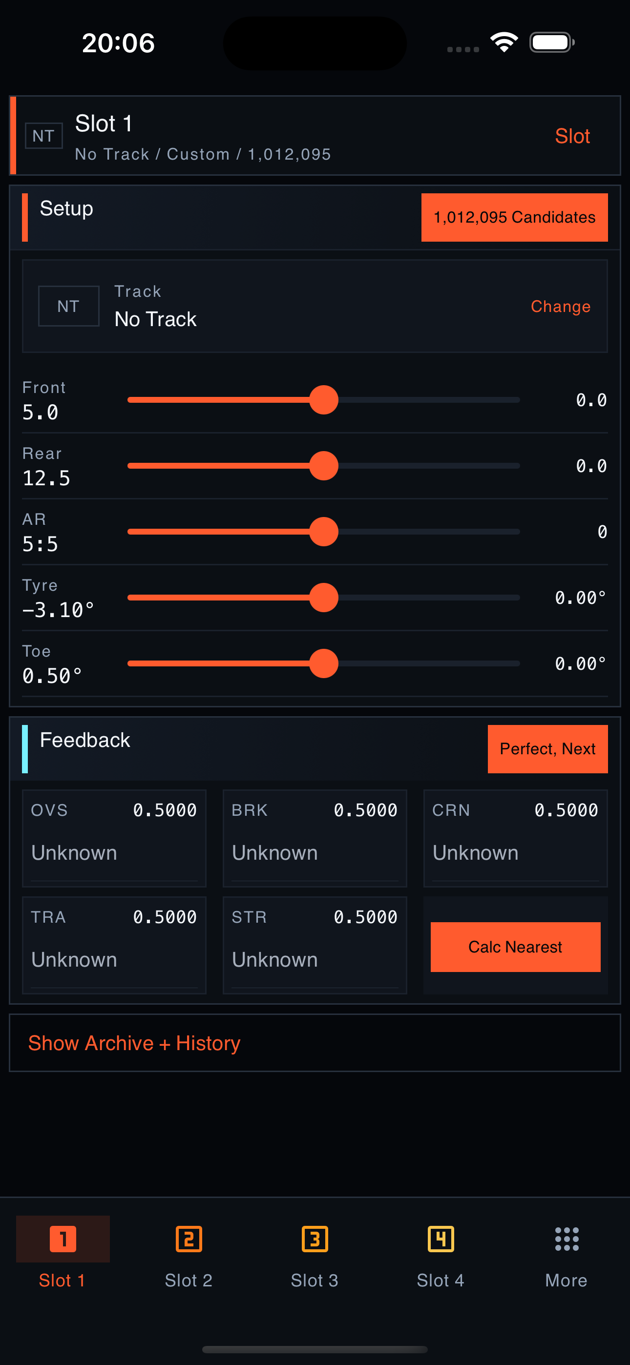 F1M Setup Calculator