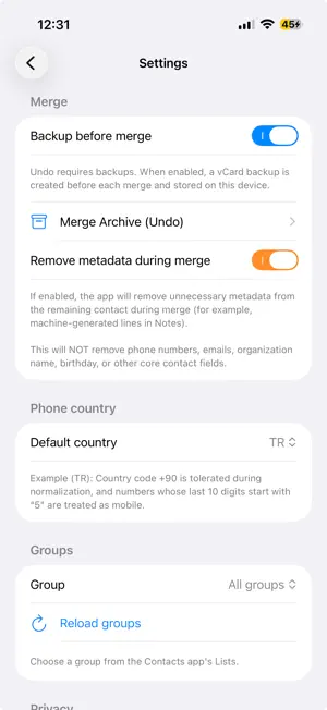 Contactio screenshot 3