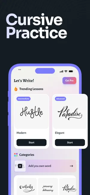 Cursive Handwriting Practice · screenshot 1