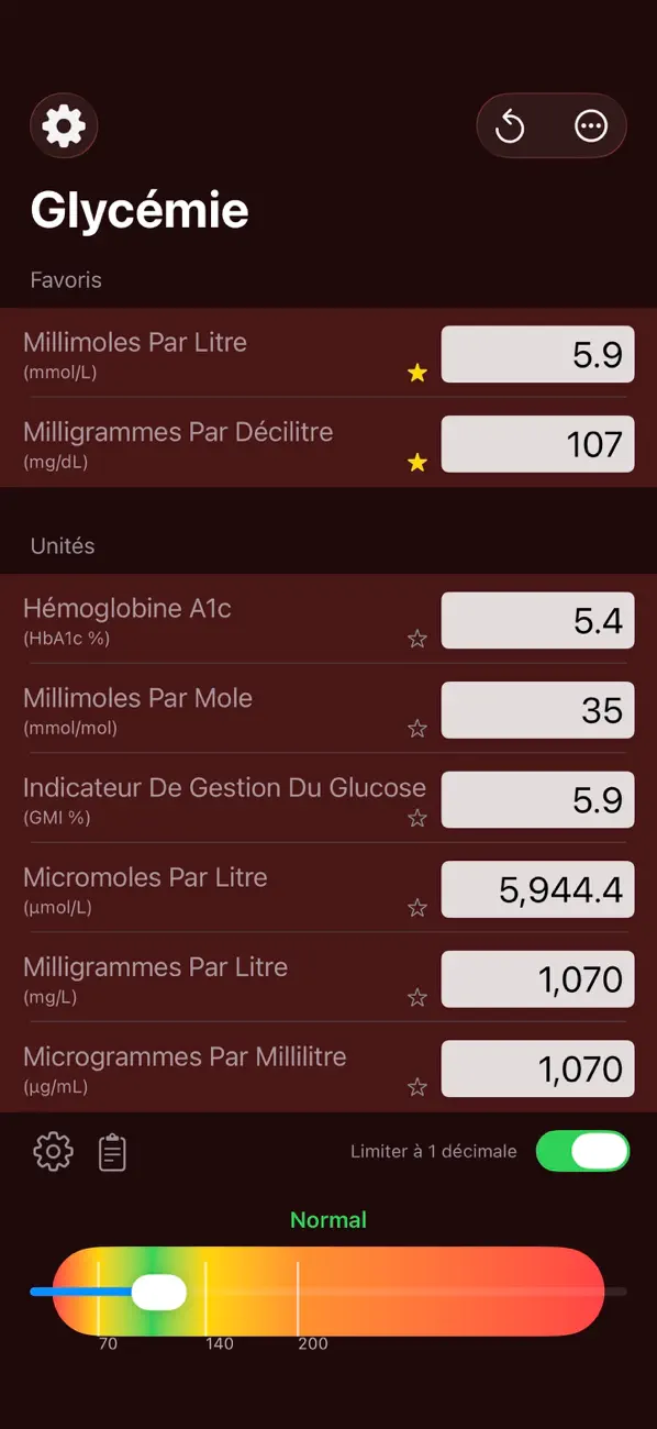 Screenshot #1 pour Convertisseur Glycémie Mila