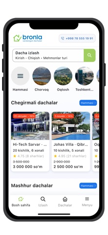 Bronla.uz - dacha va rezortlar screenshot
